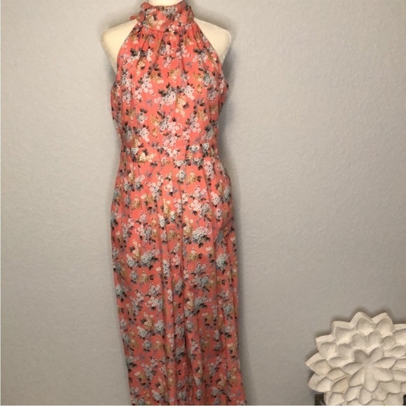 J Crew LIBERTY JOSEPHINE FLORAL HIGH NECK JUMPSUIT CORAL MULTI Sz 4 NEW - Picture 8 of 11